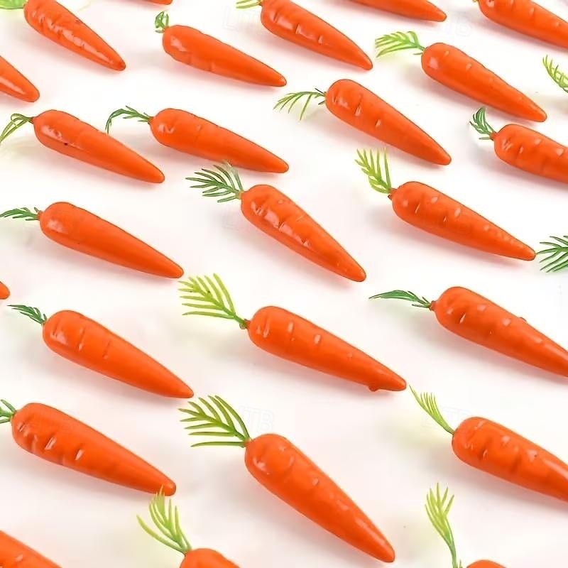 25 st konstgjorda morotshängen i plastskum. Simulerade grönsaker för semesterhus- och köksdekoration - påsktemafest, väggkonst 2026 - $12.99 –P2