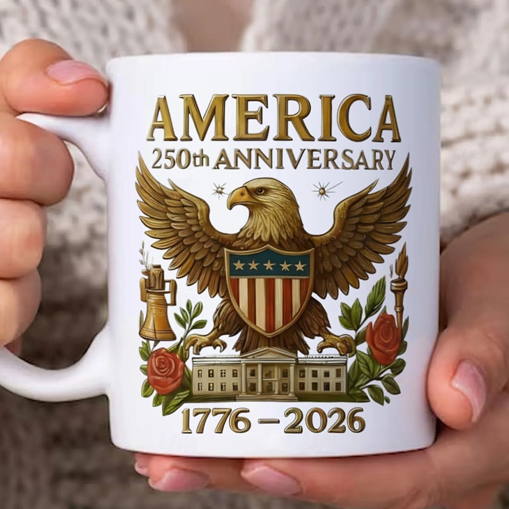 Spojené státy americké 250. výročí hrnek vlastenecký dárek polopětinsté výročí keramický hrnek na kávu 17762026 Amerika 250 Den nezávislosti dárek pro muže a ženy do mikrovlnné trouby &vhodné do myčky 2026 - $16.99 –P3
