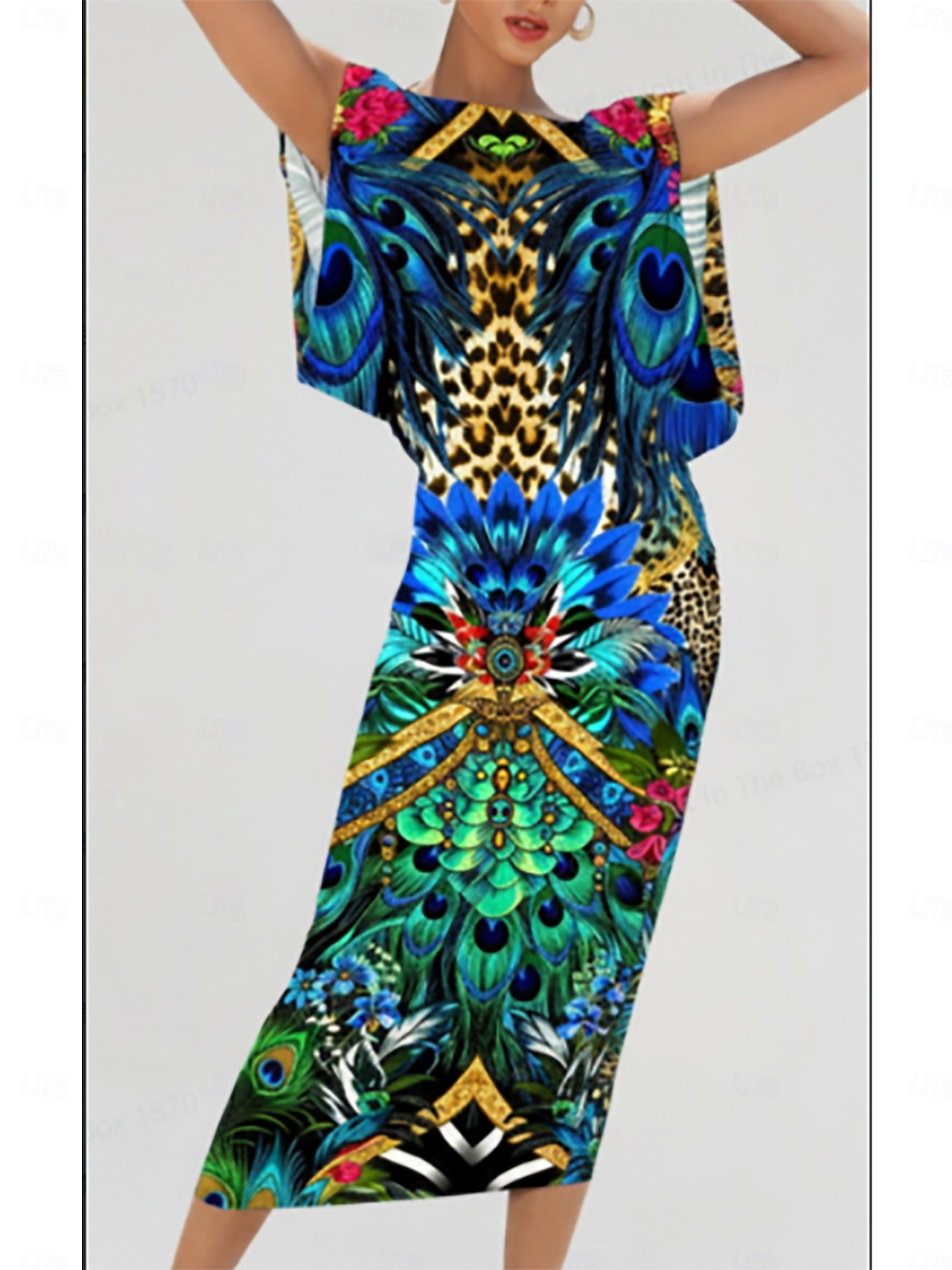jungle wild party zijden satijnen maxi jurk 2026 - $91.99 –P1
