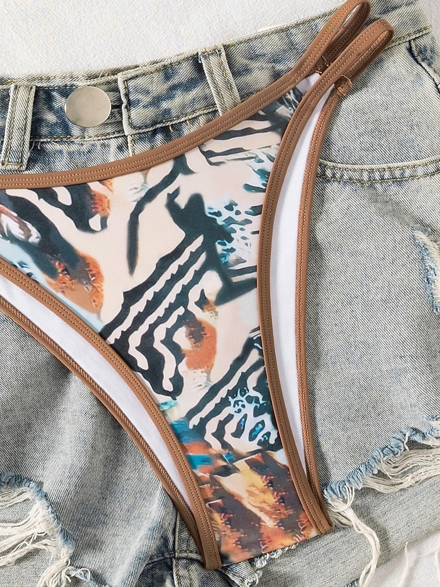 Per donna Costumi da bagno Bikini Due pezzi Perizoma Costume da bagno Snello Senza schiena Vacanza Abbigliamento da Spiaggia Floreale Grafico Scollo Tondo Senza Maniche Costumi da bagno del 2026 a $22.99 –P3