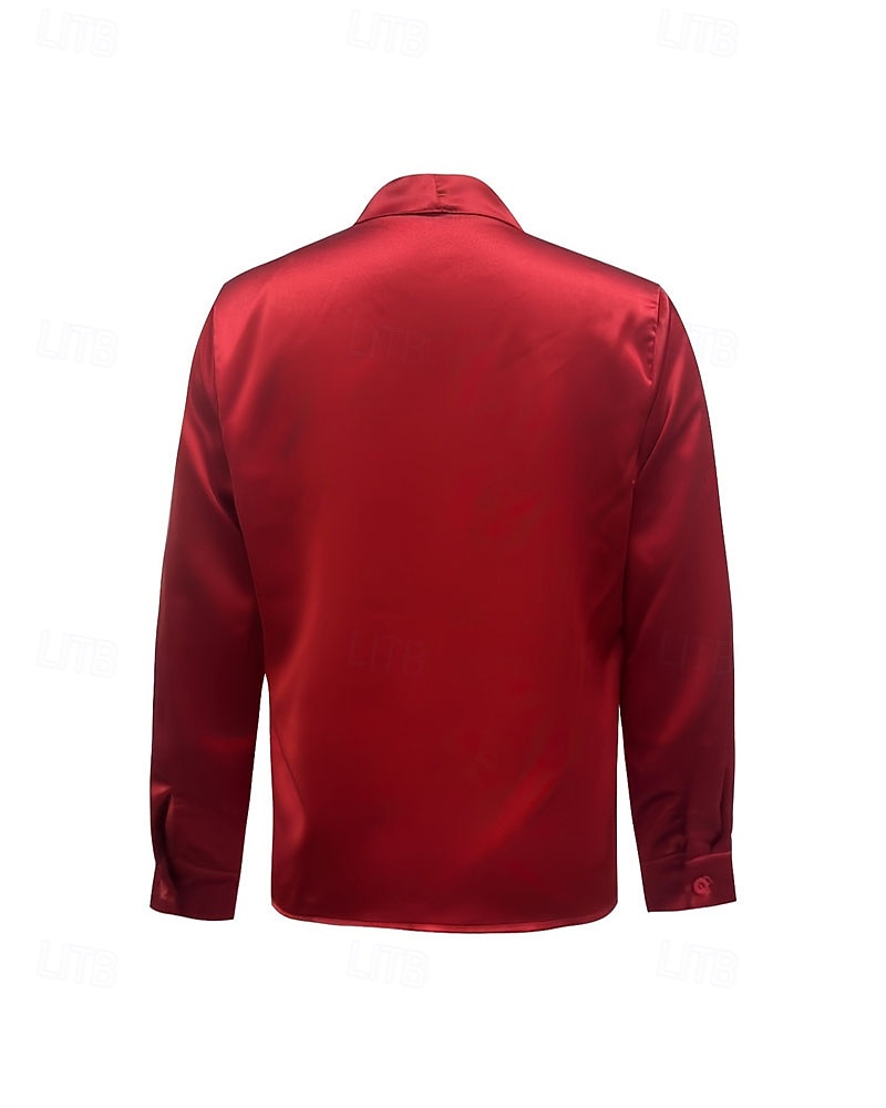 Per donna Elegant Top in raso Blusa Top Eleganti Arricciato Nodo frontale Patchwork Semplice Elegante Signore Essenziale Manica Lunga Cravatta al collo Top Regolari Quotidiano Lavoro Ferie Rosso del 2026 a $31.99 –P2