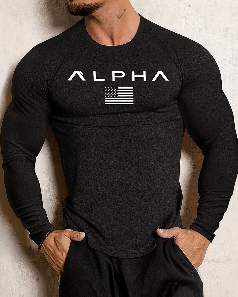 Homme 250e anniversaire de l'Amérique Jour de l'Indépendance Lettre T-shirt de course T-shirt de compression Printemps Automne manche longue Séchage Rapide Compression Évacuation de l'Humidité de 2026 ? $22.99 –P1