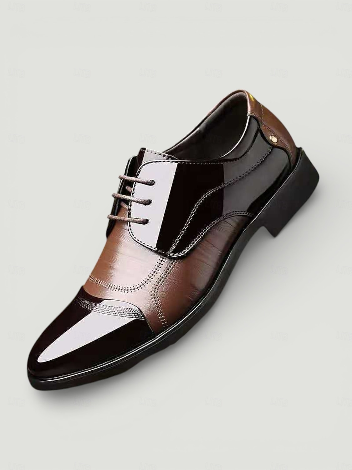 ανδρικά μαύρα λουστρίνια παπούτσια oxford dress - επίσημα παπούτσια με κορδόνια με γυαλιστερό φινίρισμα για γάμους και επαγγελματικές εκδηλώσεις 2026 - $34.99 –P1