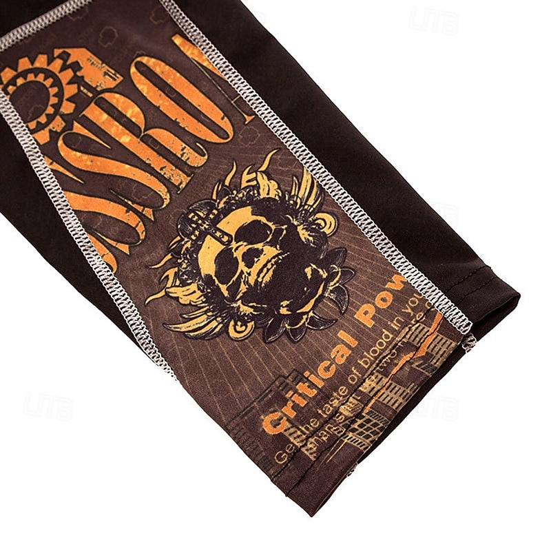 Муж. Цветочный принт Футболка для бега Компрессионная футболка Весна Осень Длинный рукав Быстровысыхающий Сжатие видеоизображений Влагоотводящие 2026 - $15.49 –P8