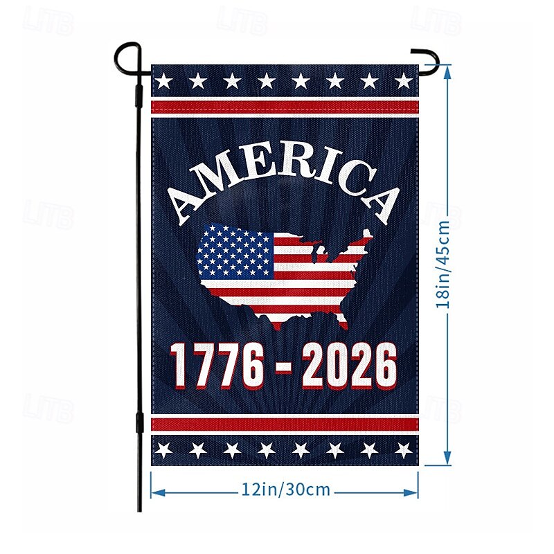 Commémorant le 250e anniversaire des États-Unis, drapeau de jardin décoratif, drapeau suspendu, drapeau de décoration de cour, drapeau en imitation chanvre de 2026 ? $12.99 –P1