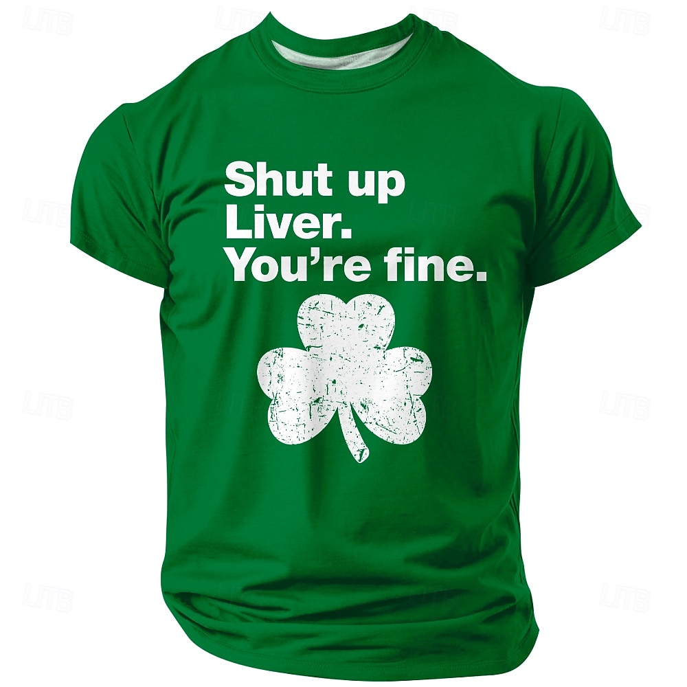 Den svatého Patrika zmlkni játra ty jsi v pořádku vtipné irské tričko s trojlístkem zelené krátký rukáv oblečení oděv S M L XL XXL XXXL 2026 - $20.99 –P1