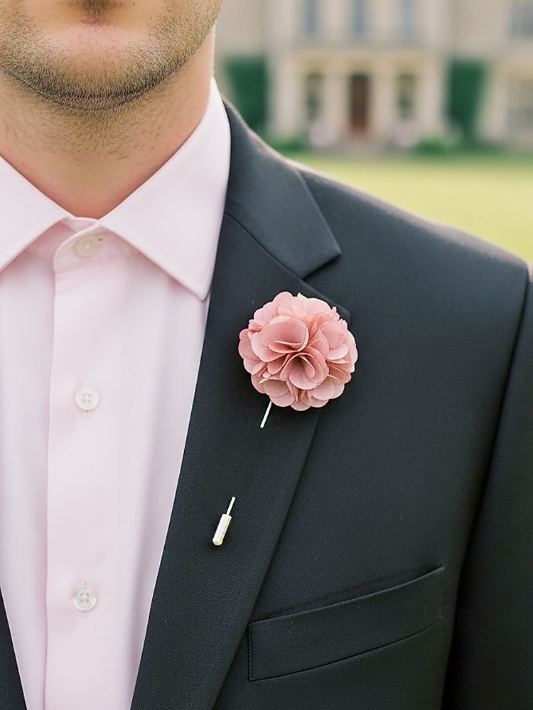 Anstecknadel aus Polyester mit Blumenmuster für Herren, mehrfarbige Stoffblume, eleganter minimalistischer Stil für Trauzeugen, Hochzeiten, formelle Abendessen, Bankette und Abendveranstaltungen 2026 - $7.99 –P2