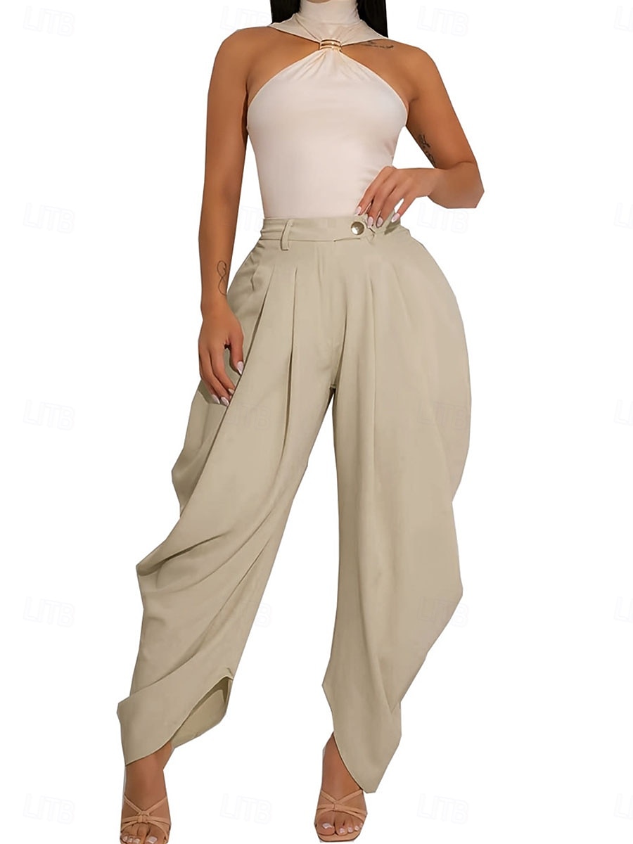 Mujer Fresco Chinos Elegante Vintage Moda Hasta el Tobillo Alta cintura Plano Bolsillo Cintura elástica Confortable Rígido Diario Hogar Exterior Naranja rojo Gris Rosáceo Negro Blanco Verano Primavera 2026 - $44.99 –P9