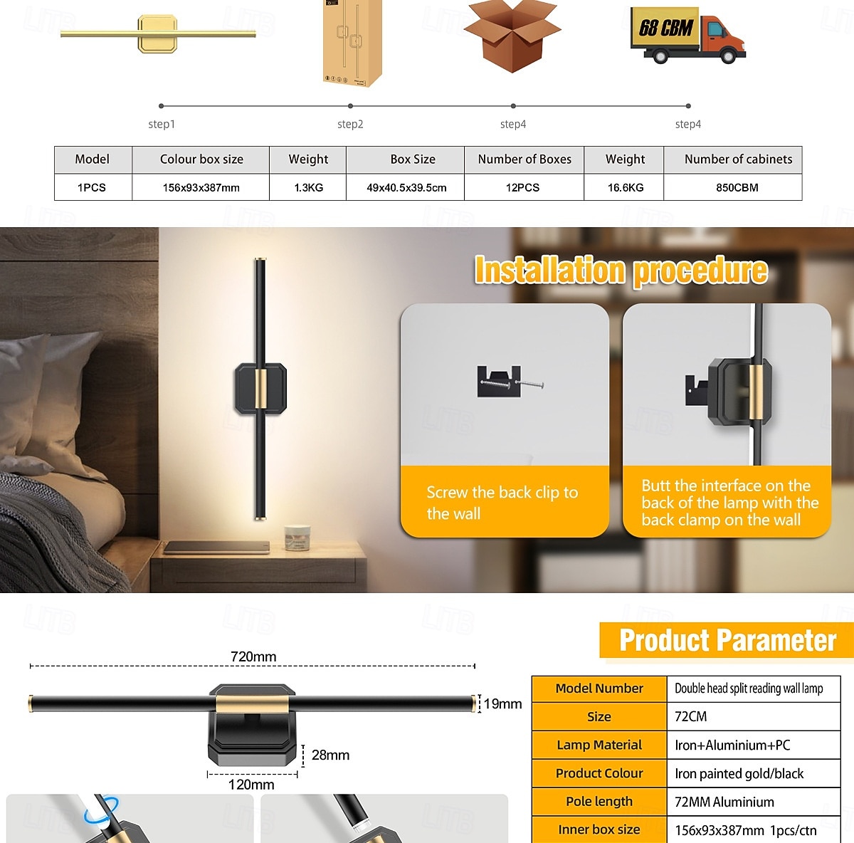 2026年 1/2個のデュアルヘッドウォールライト、コードレス磁気LED読書壁取り付け用燭台、調光可能な充電式ウォールランプ、寝室、リビングルーム、バスルーム、ミラーライト、階段照明用の調節可能な照明  コレクション – $77.99 –P2
