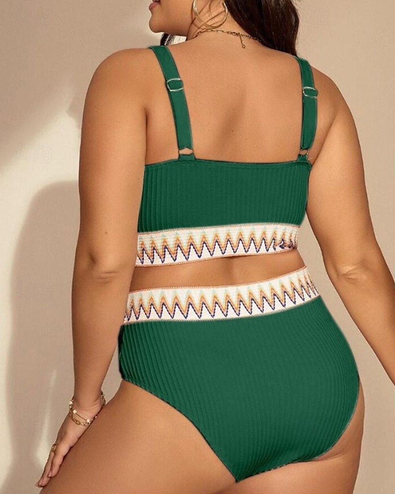 Dámské Standard Surfařské tankiny a bikiny Koupací top 2 ks Geometrický Otevřít Zpět Ochrana proti UV záření Elastický Bez rukávů Plavky Surfování Potápění Plavání Léto 2026 - $23.99 –P12