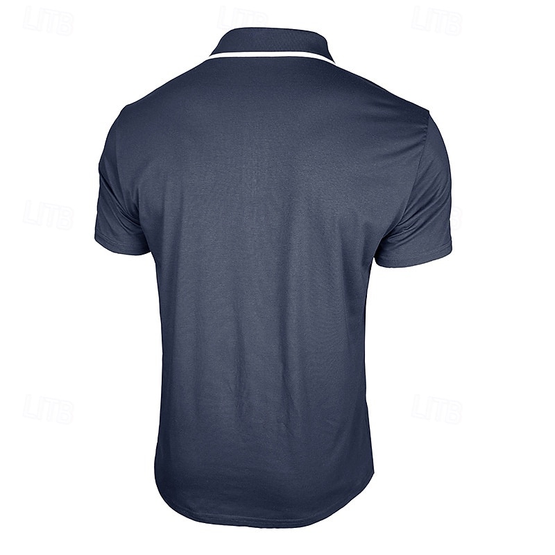 Hombre Polo de algodón Camiseta de golf Casual Vacaciones Diseño Cremallera de un cuarto Manga Corta Moda Músculo Color sólido Plano Cremallera Bolsillo Verano Primavera Primavera verano Ajuste 2026 - $20.99 –P4