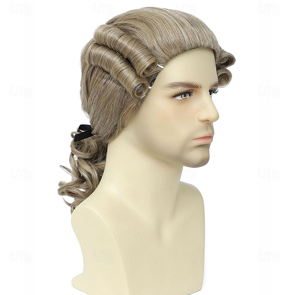 Perruque de style colonial, accessoire de costume historique, queue de cheval ondulée (blonde) de 2026 ? $23.99 –P2