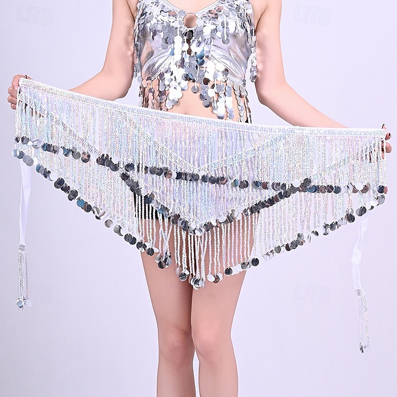 Samba Dancewear Silver Sequin Tassel Top & Iridescent Skirt Belly Dance Setl Performance Costume 2026 - €17.23 –P11