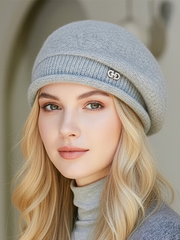 Naisten pehmeä polyesterineulottu barettihattu, kevyttä villamaista lankaa, monivärinen klassinen ranskalainen tyyli jokapäiväiseen käyttöön, kaupunkiretkille, matkoille ja syksy-talvimuotiin 2026 - $14.99 –P6