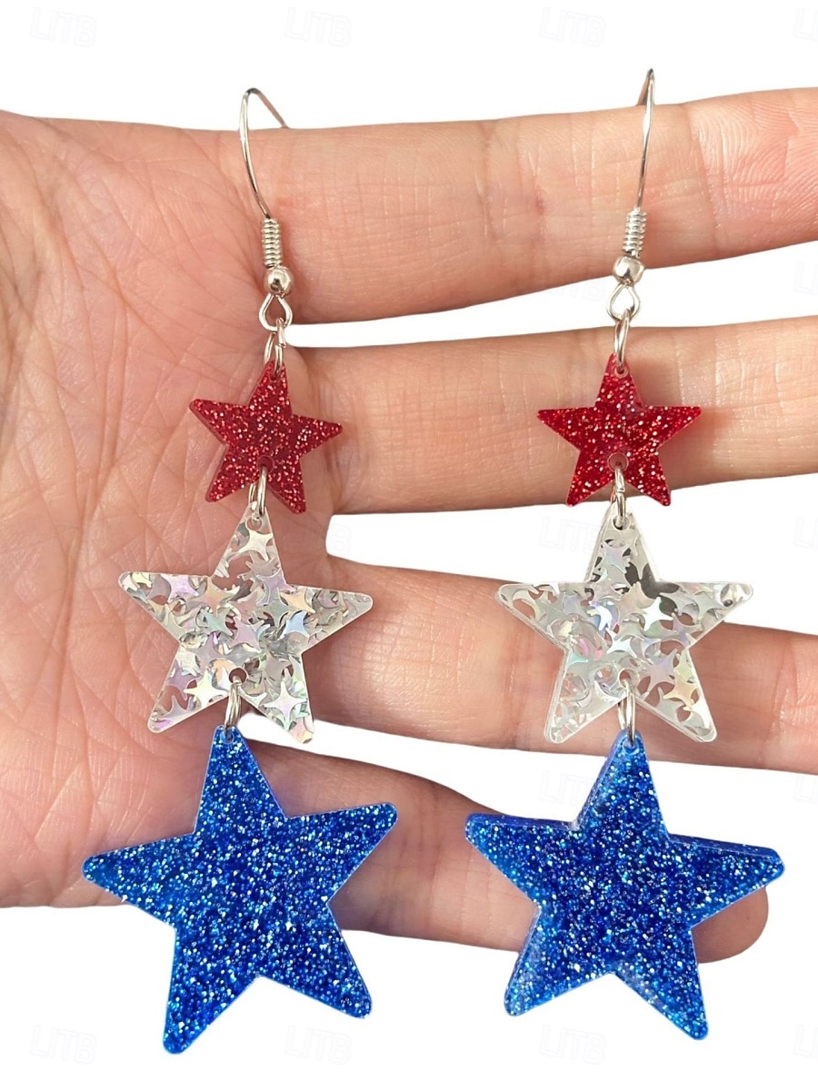 1 Pair Dangle Earrings For Women's Daily Street Festival Acrylic Geometrical Alphabet Shape Star 2026 - $8.49 –P1
