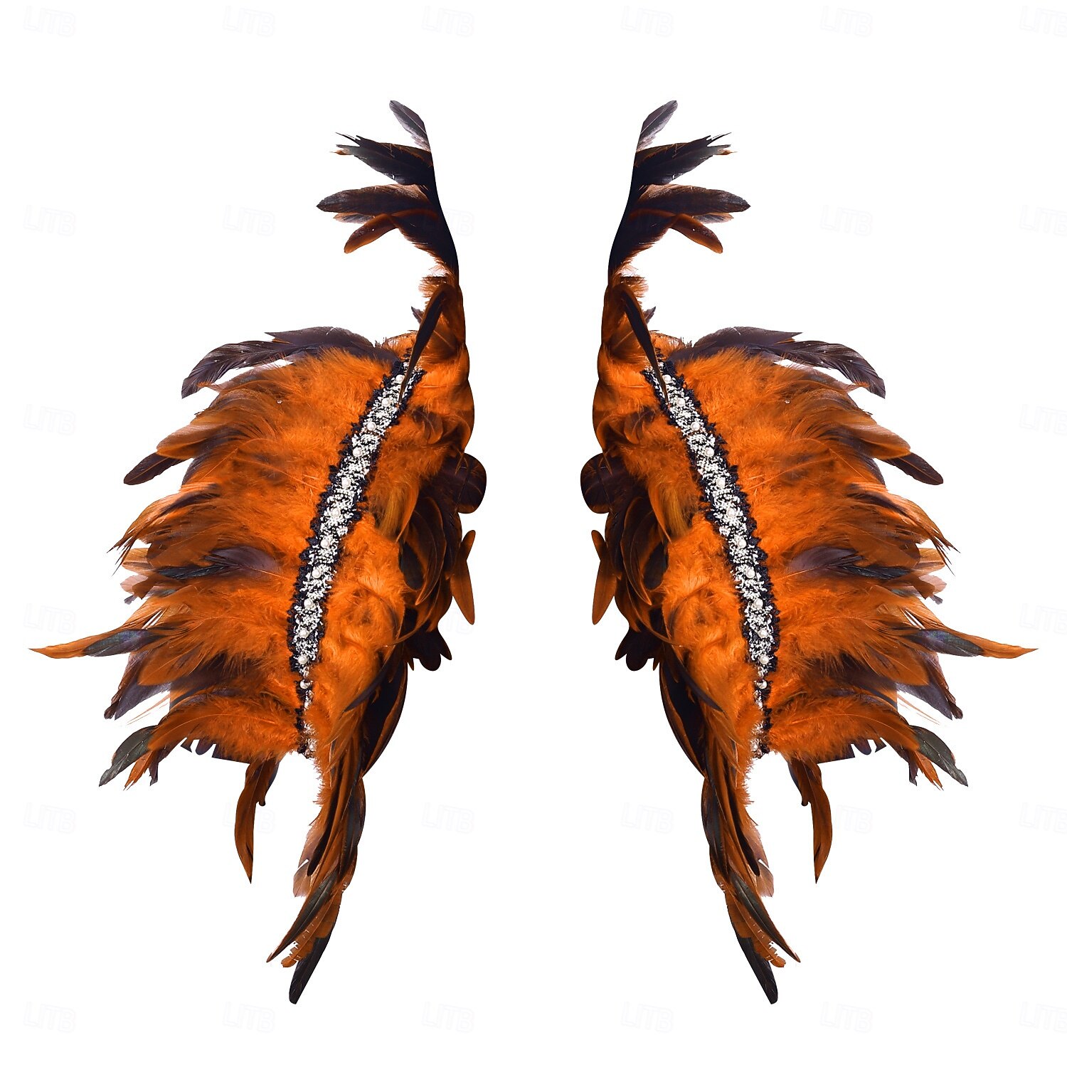 Carnaval 2026 Accessoires de Carnaval de Rio Samba Épaulières Femme Plumes Rouges avec Bord en Strass Costume de Performance Festival Brésilien de 2026 ? $17.99 –P10