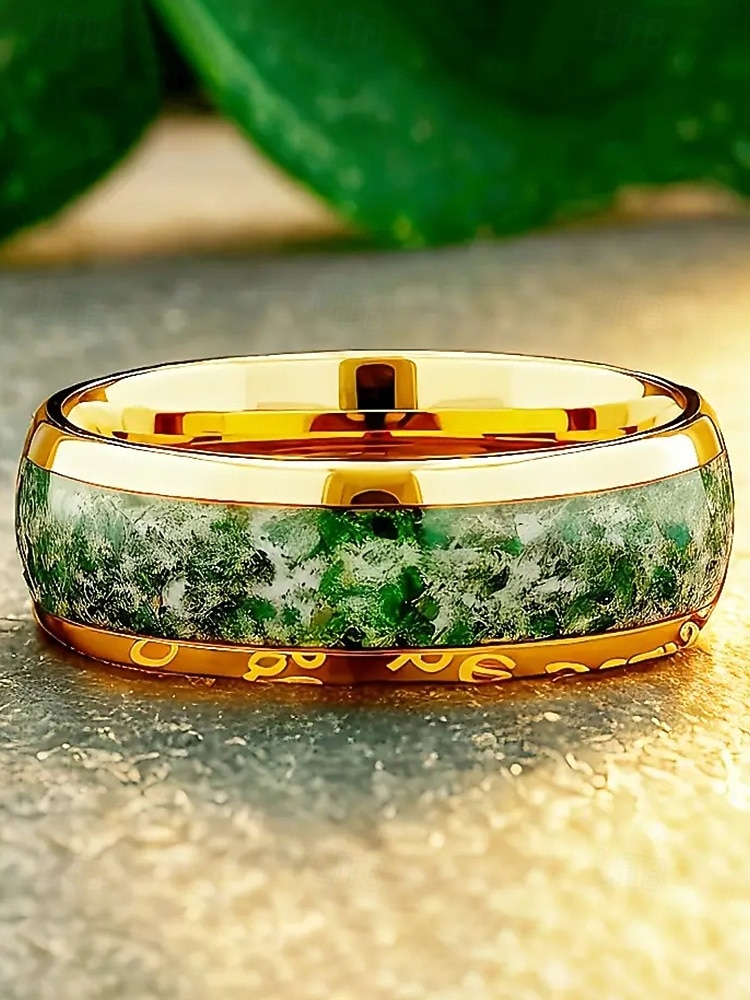 Мужское кольцо из нержавеющей стали с зеленой инкрустацией, в кельтском стиле, многоцветная отделка, прочное, удобное, идеально подходит для празднования Дня Святого Патрика и повседневного ношения. 2026 - $7.99 –P4