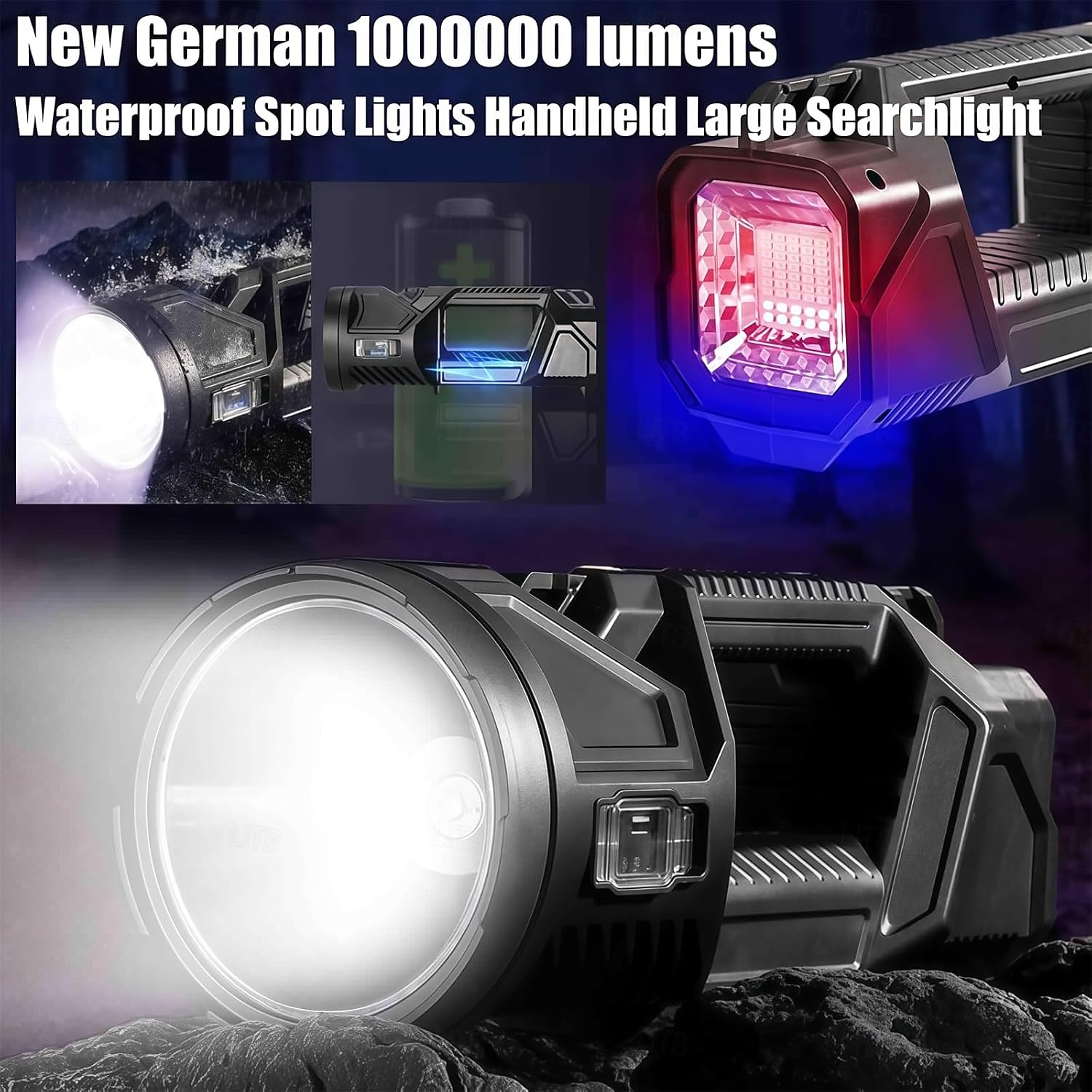 stor ficklampa vattentät spotlights handhållen stor söklampa, repertoar av ficklampor, superljus spotlight ficklampa, superljus utomhussöklampa 2026 - $40.76 –P6