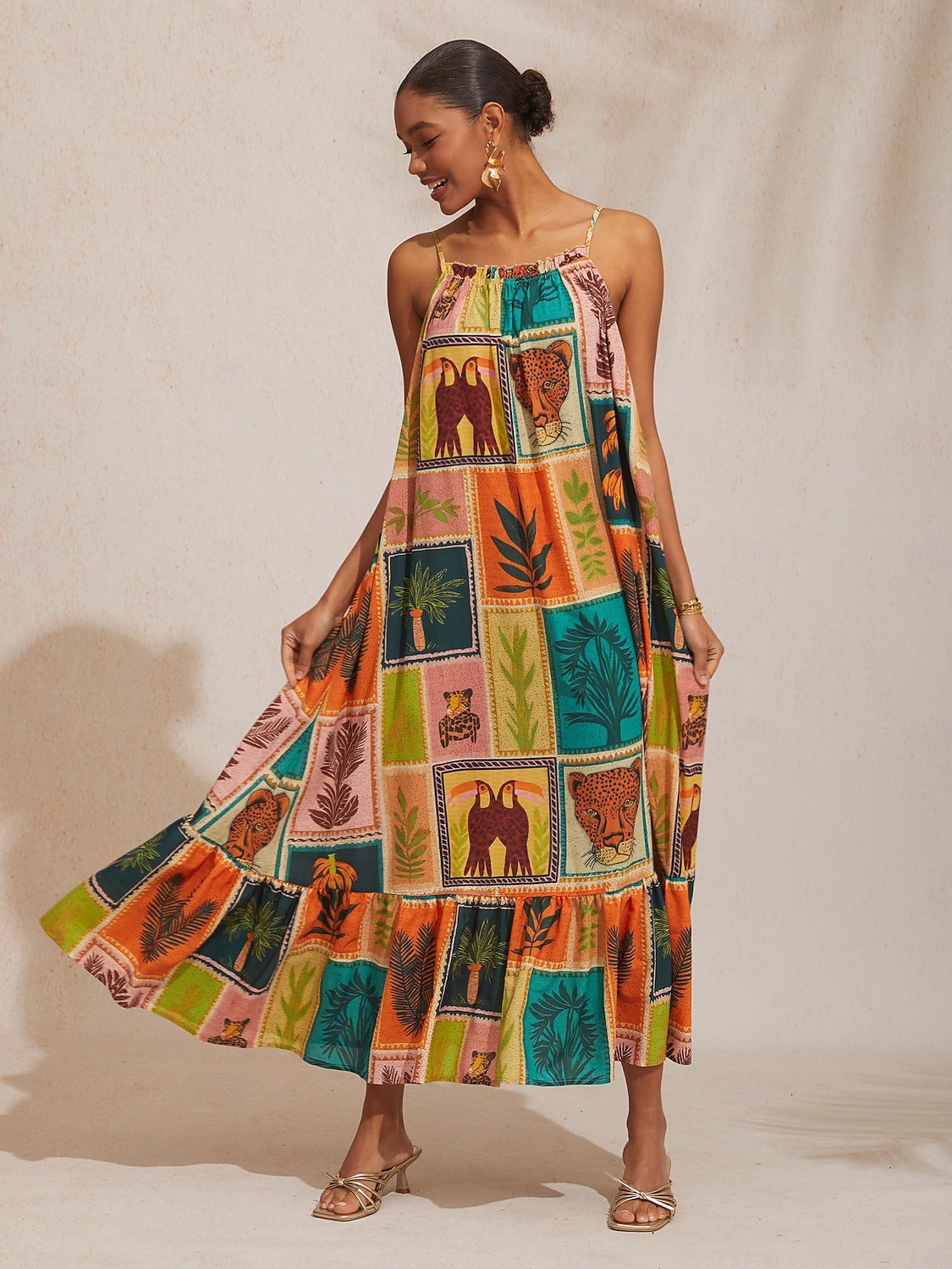 Feriestrandelement løs passform i chiffong-camikjole 2026 - $102.99 –P5