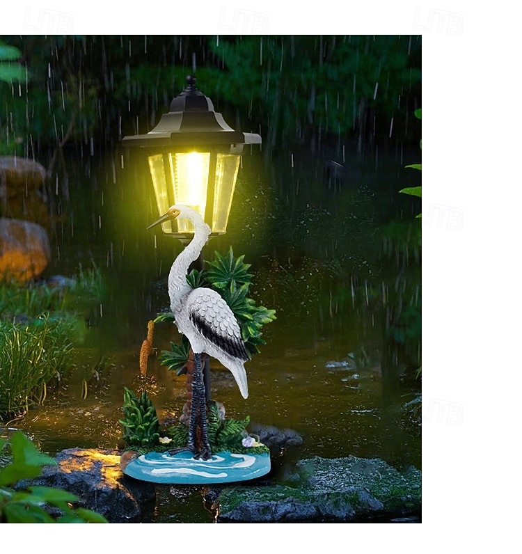 1 flamingo solar à prova d'água para uso externo &Luminária de resina em forma de guindaste, decoração para jardim, quintal, gramado e caminho, estátua de animal solar para iluminação paisagística, de 2026 por $34.99 –P5