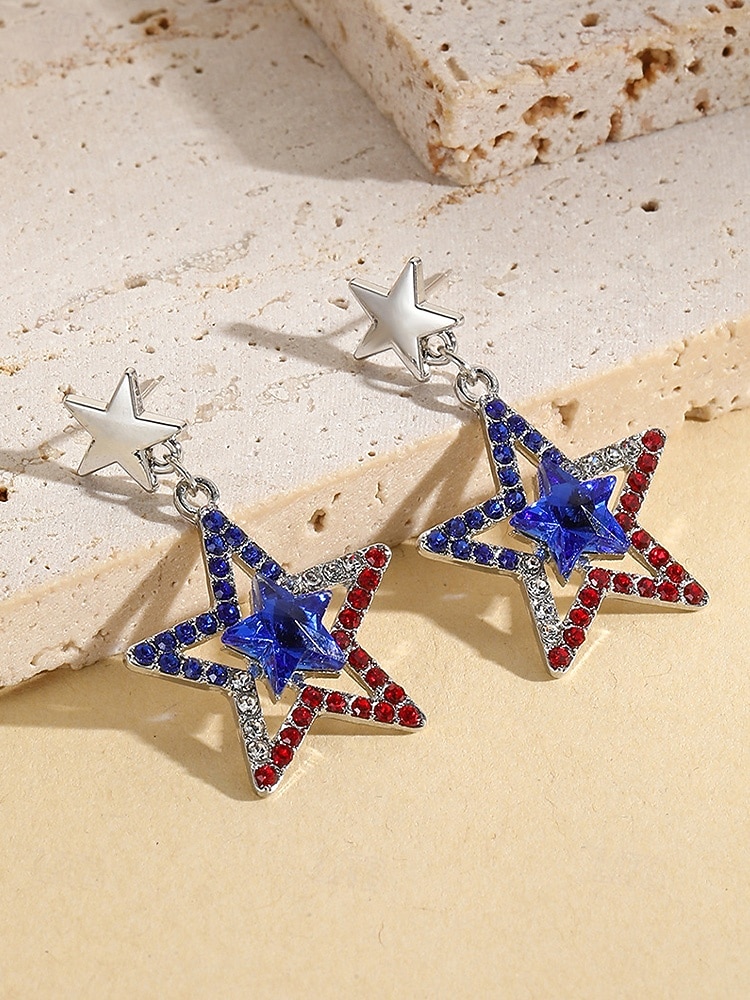 США 250-летие юбилейные женские серьги с американским флагом из сплава – несколько стилей – идеально для Дня независимости и праздников 2026 - $7.99 –P10