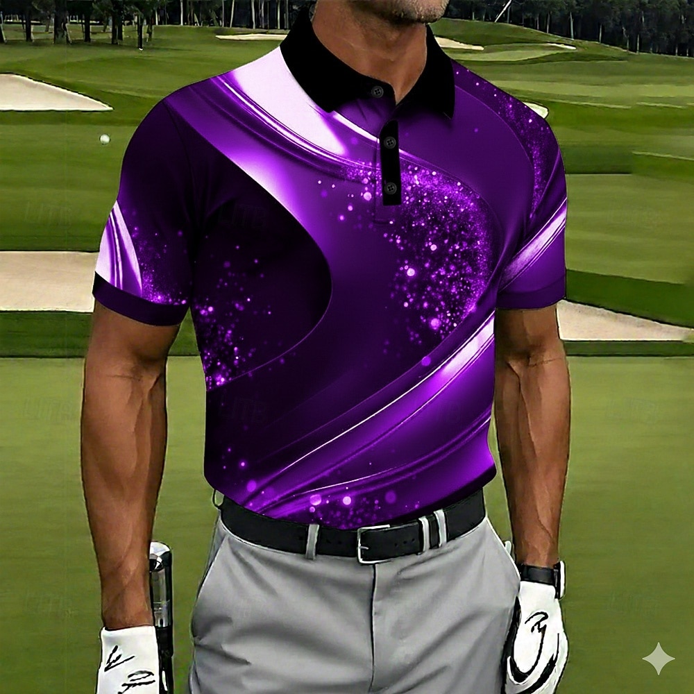 Hombre Geométrico Golf Camisetas polo deportivas Camisas de polo Camisas con cuello Casual Ropa Deportiva Botones Verano Primavera Azul Piscina Morado Verde Trébol 2026 - $21.99 –P3