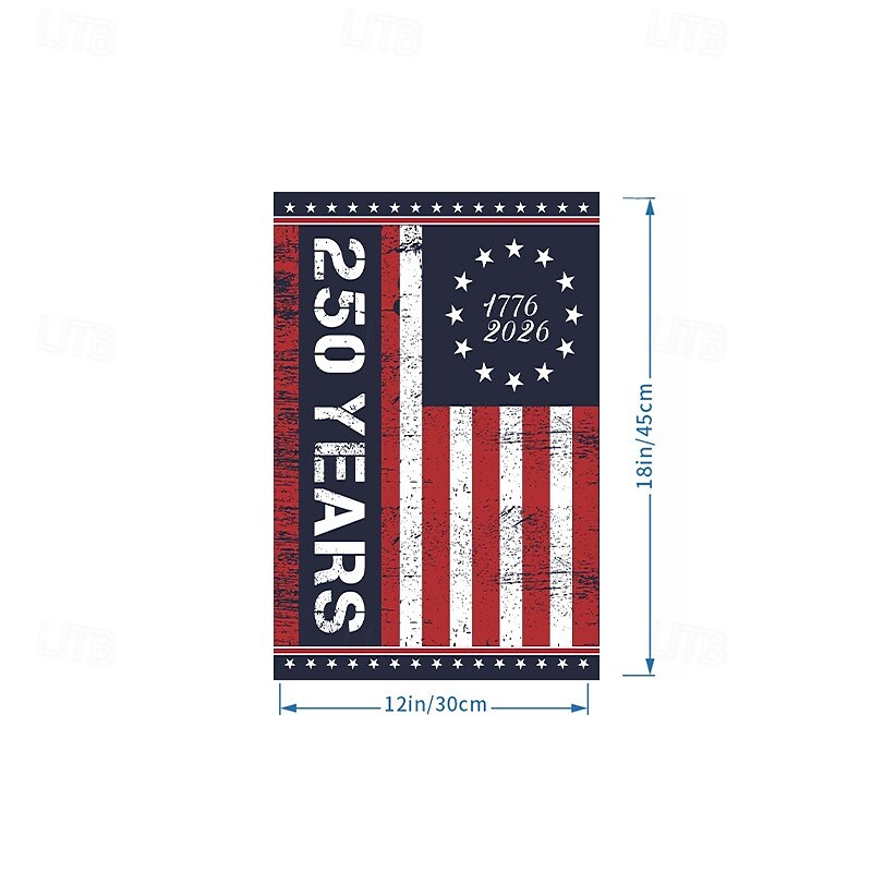 Commémorant le 250e anniversaire des États-Unis, drapeau de jardin décoratif, drapeau suspendu, drapeau de décoration de cour, drapeau en imitation chanvre de 2026 ? $12.99 –P6