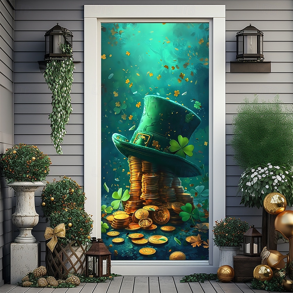 St. Patrick's Day Posters Door Cover Outdoor Banners Green Hat Cute 3D Fantasy Party Dorm Teens Room College Dorm Guys Man Cave Frat Bedroom Shooting Backgrounds Home Decor 2026 - $17.99 –P2