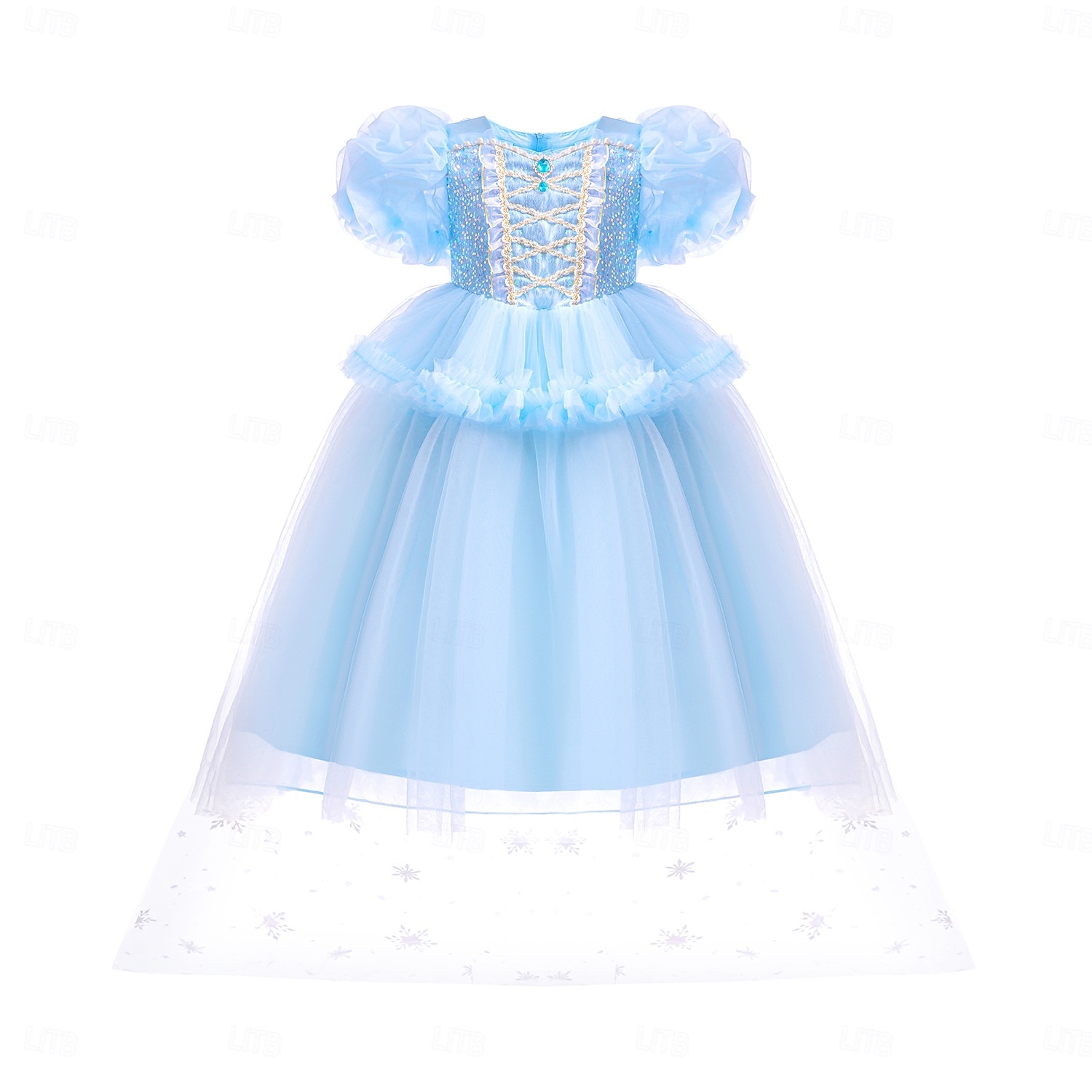 Book Week 2026 Princess Fairytale Moana Dress Kid's Carnival Children's Day New Year Festival Holiday Girls' Dress Solid Color Short Sleeve Casual Party Fashion Cute Polyester Summer 4 years+ Blue 2026 - $59.99 –P1