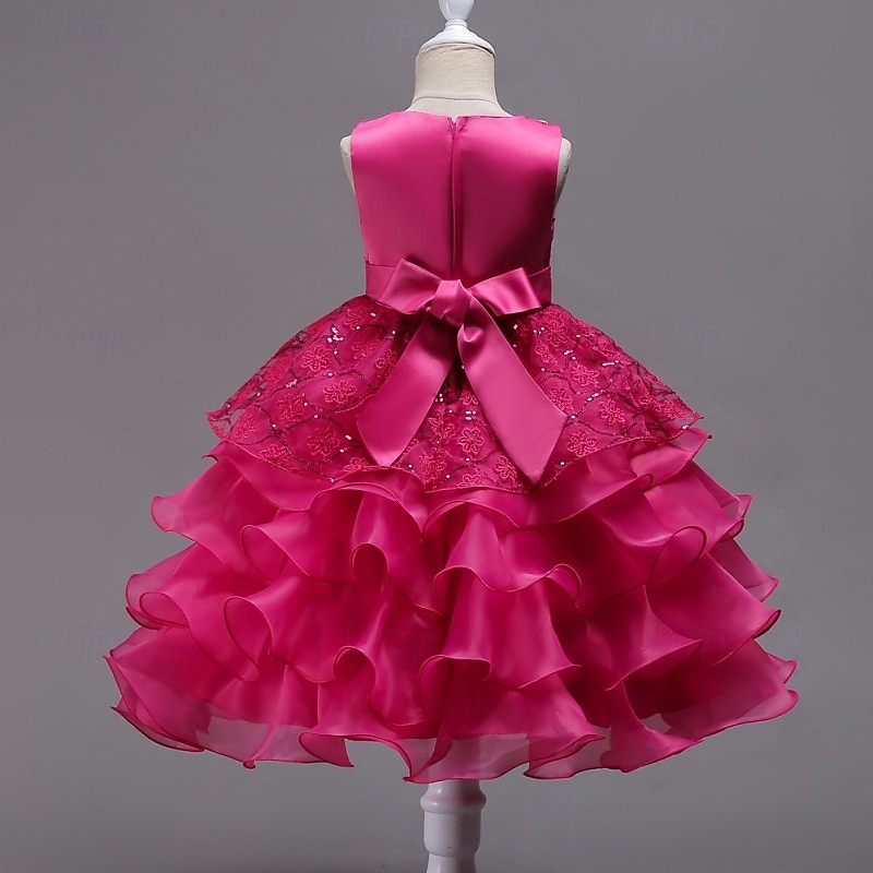 Blumenmädchenkleid Mädchen Formelle Kleidung Hochzeitskleidung Party Hochzeit Formell Mode Prinzessin Schön Kleid für die Erstkommunion Netz Einfarbig Ärmellos Rundhalsausschnitt Blau Weiß Ab 4 Jahren 2026 - $36.99 –P4