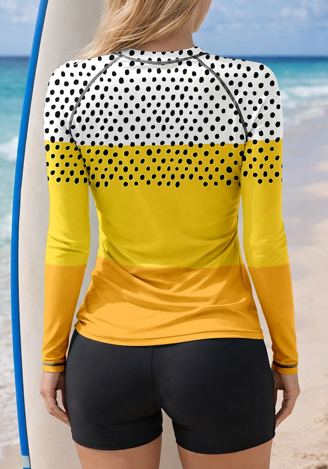 Жен. Рашгард Купальники танкини Костюм для серфинга Геометрический принт Блокировка цвета 2 предм Съёмные вставки Бойлег УФ-защита от солнца UPF50+ Эластичный Длинный рукав Купальники Рашгард 2026 - $31.99 –P2
