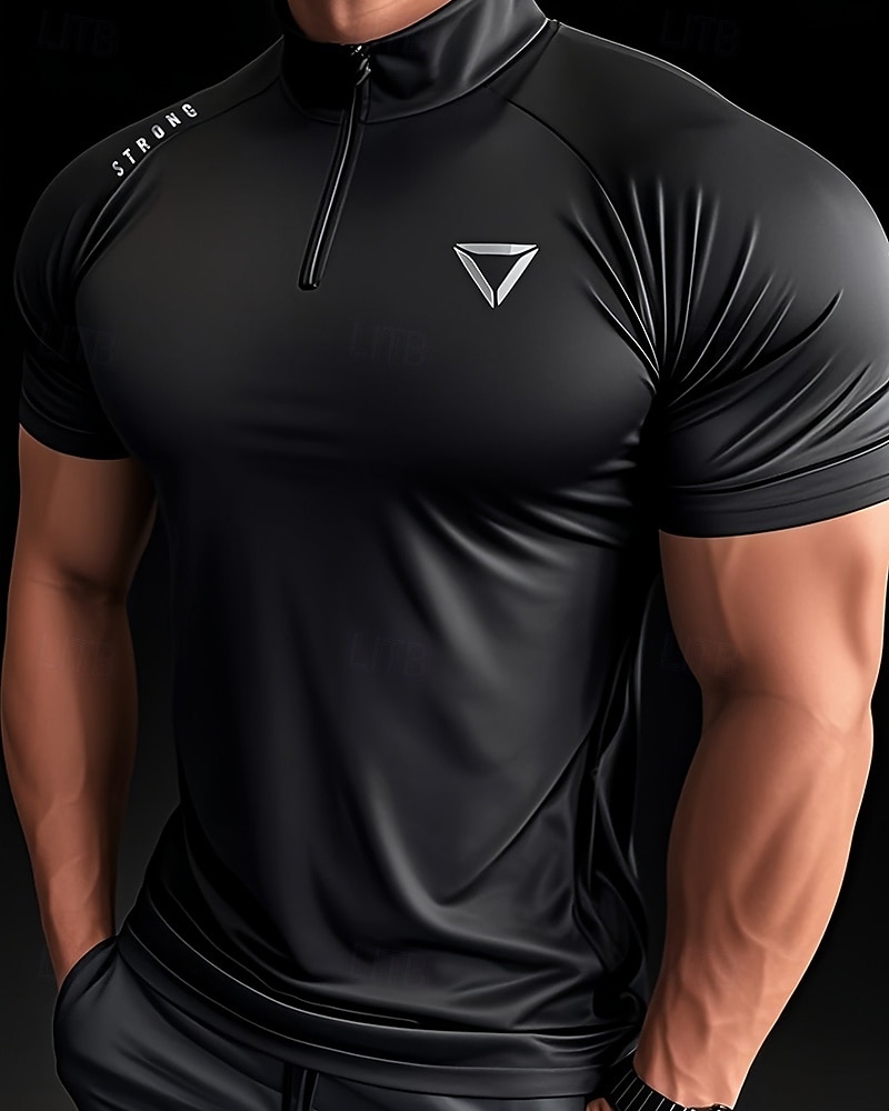 رجالي لون سادة تيشيرت للجري قميص ضاغط الصيف الربيع الخريف إحزم كم قصير سريع جاف ضغط رطوبة فتل تمرين نادي رياضي التدريب النشط ممارسه الرياضه أسود أبيض ملابس رياضية ألبسة رياضية 2026 - $27.99 –P6