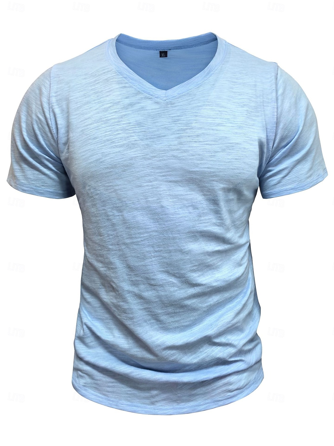 Herre T-skjorte 100 % bomulls-T-skjorte Kort Erme V-hals Sommer Vår & Vinter عادي Pit Strip Mote Designer Grunnleggende Grunnleggende Myk Avslappet Feriereise Gate Svart Stein Grønn Topp T-skjorte 2026 - $20.99 –P11