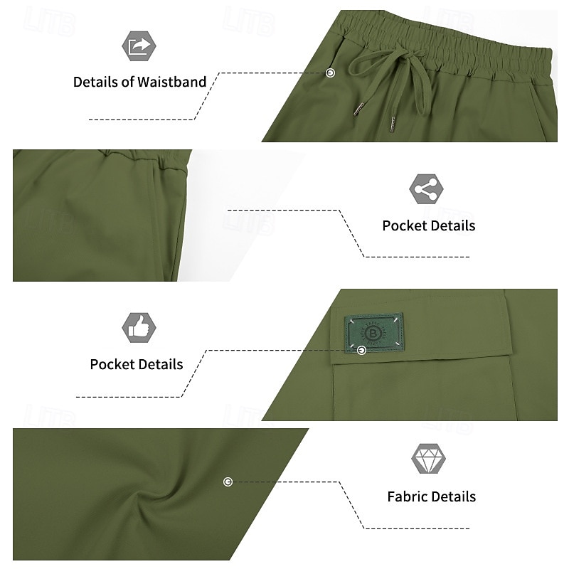 Ανδρικά Φορέματα φορτίου Σορτς φορτίου Σορτσάκια Casual σορτς Τσέπη Ελαστική μέση Σκέτο Πάνω από το Γόνατο Causal ΕΞΩΤΕΡΙΚΟΥ ΧΩΡΟΥ Streetwear Μοντέρνα Κομψό στυλ street Μαύρο Λευκό Μικροελαστικό 2026 - $22.99 –P7