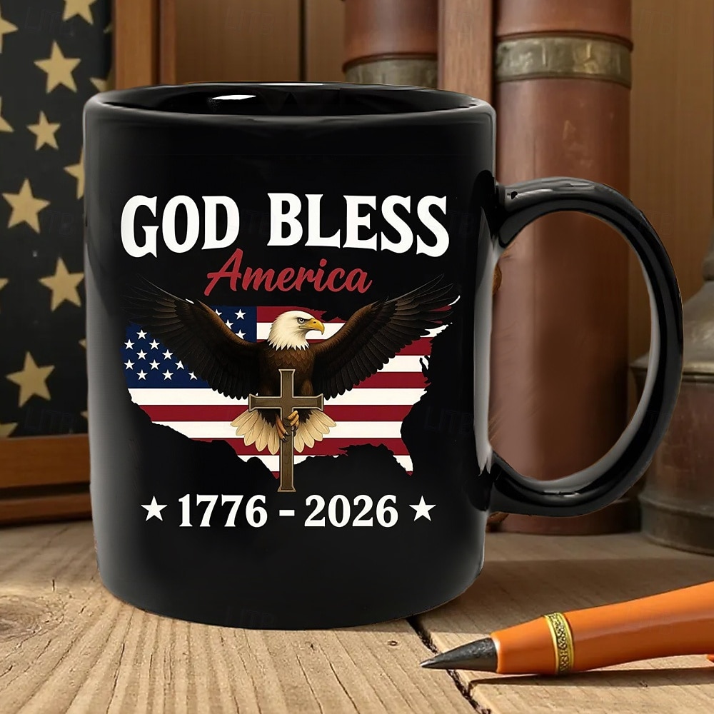 USA 250-årsjubileumskrus Patriotisk gave Semiquincentennial keramisk kaffekrus 1776-2026 Uavhengighetsdagen 4. juli gave til menn og kvinner Mikrobølgeovn og oppvaskmaskin trygg 2026 - $16.99 –P5
