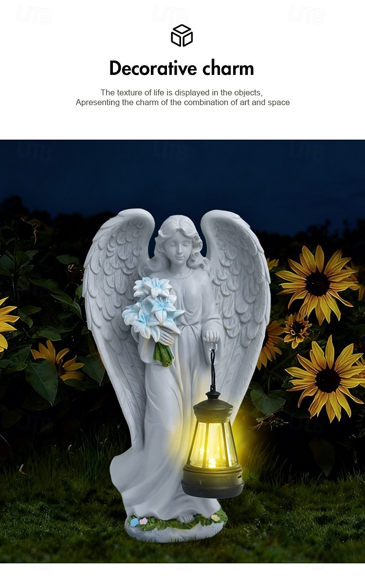 1 Pc Outdoor Solar Waterproof Praying Angel Resin Figurine Light, Garden Yard Pathway Lawn Decor, Religious Angel Statue, Farm Landscape Lighting, Outdoor Decorative Accent Ligh 2026 - $39.99 –P6