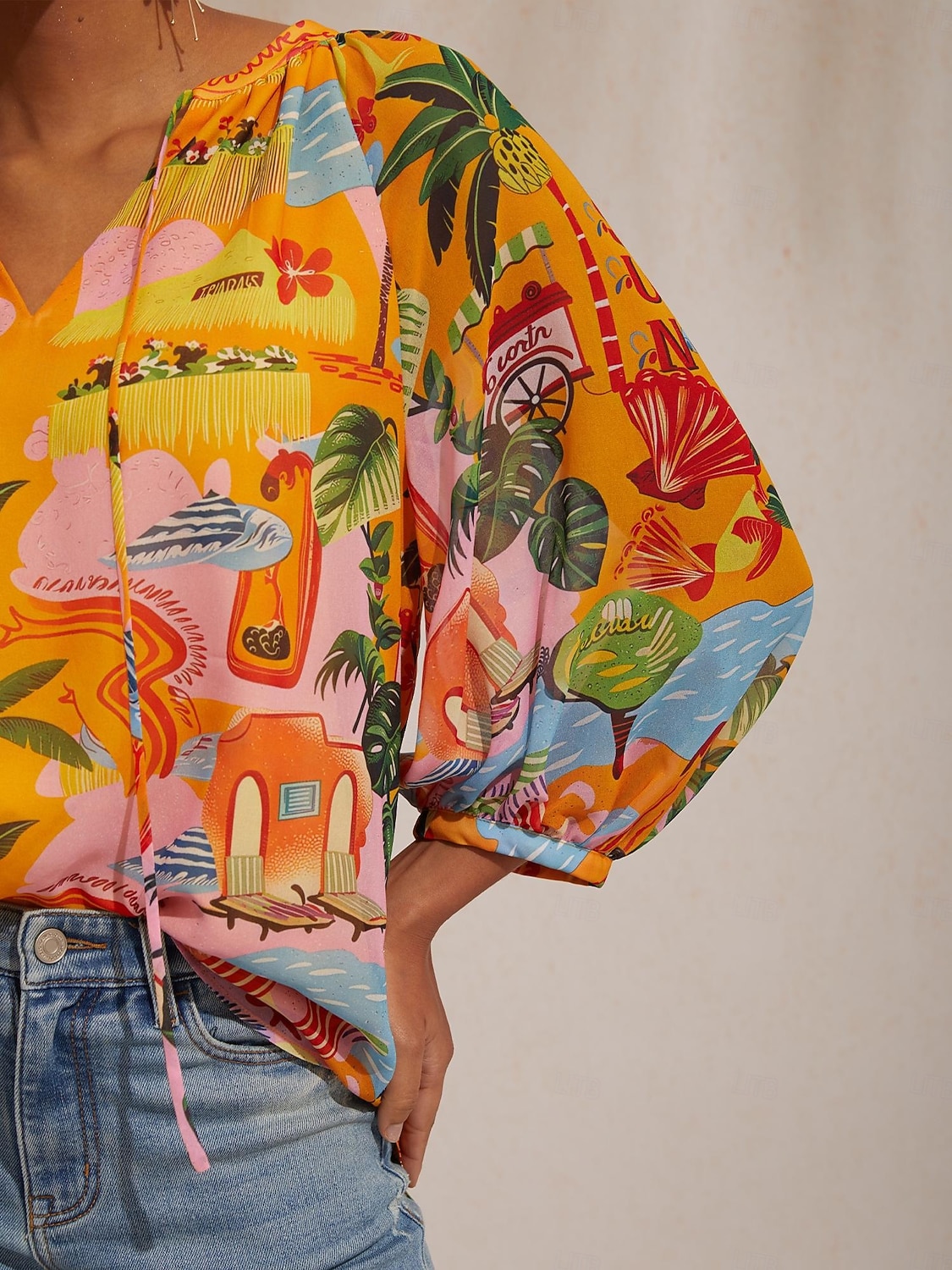 letní splývavý šifonový květinový top 2026 - $67.99 –P10