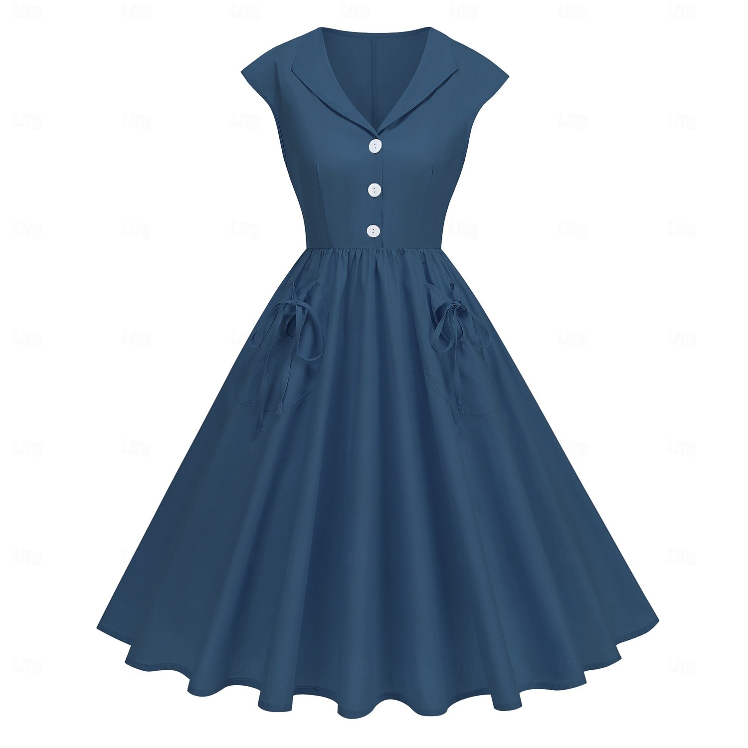 1950s Hepburn Retro Vintage Midi A-Line Dress Swing Dress Flare Dress Short Sleeves A-Line Fancy Dress Women's Carnival Valentine's Day Masquerade Vacation Dailywear Bachelorette Party Adults Dress 2026 - HUF 14579 –P13