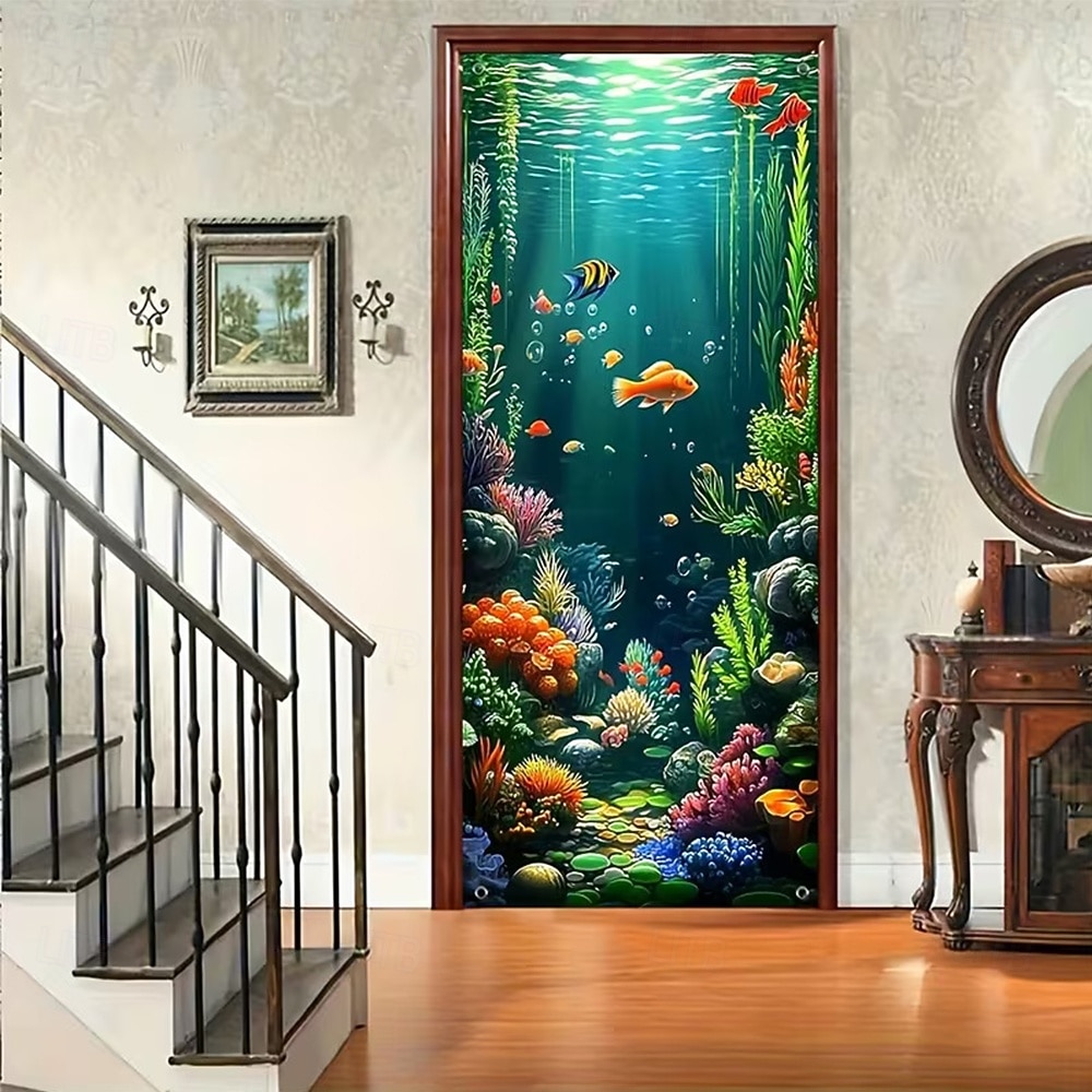 Underwater World Aquarium Door Banner Colorful Ocean Fish Coral Reef Wall Hanging Decoration Home Porch Decor 2026 - $17.99 –P2