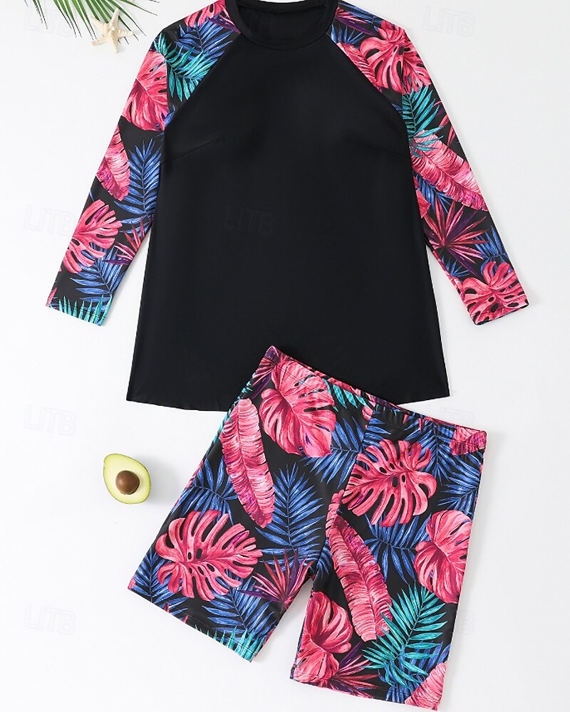 Γυναικεία Πρότυπο Προστατευτικά Σουίτες μπάνιου για μεγάλα μεγέθη Τανκίνι και μπικίνι για σέρφινγκ Τροπικό Προστασία UV Ελαστικό Μακρυμάνικο Μαγιό Μπολύζες Σέρφινγκ Καταδύσεις Κολύμβηση Καλοκαίρι 2026 - $30.99 –P8