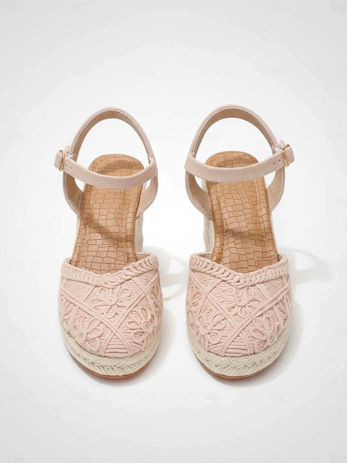 Espadrilles compensées blanches en dentelle pour femmes - élégantes sandales à plateforme crochetées à bout fermé et bride cheville, chaussures confortables pour les vacances d'été à la plage. de 2026 ? $32.99 –P3