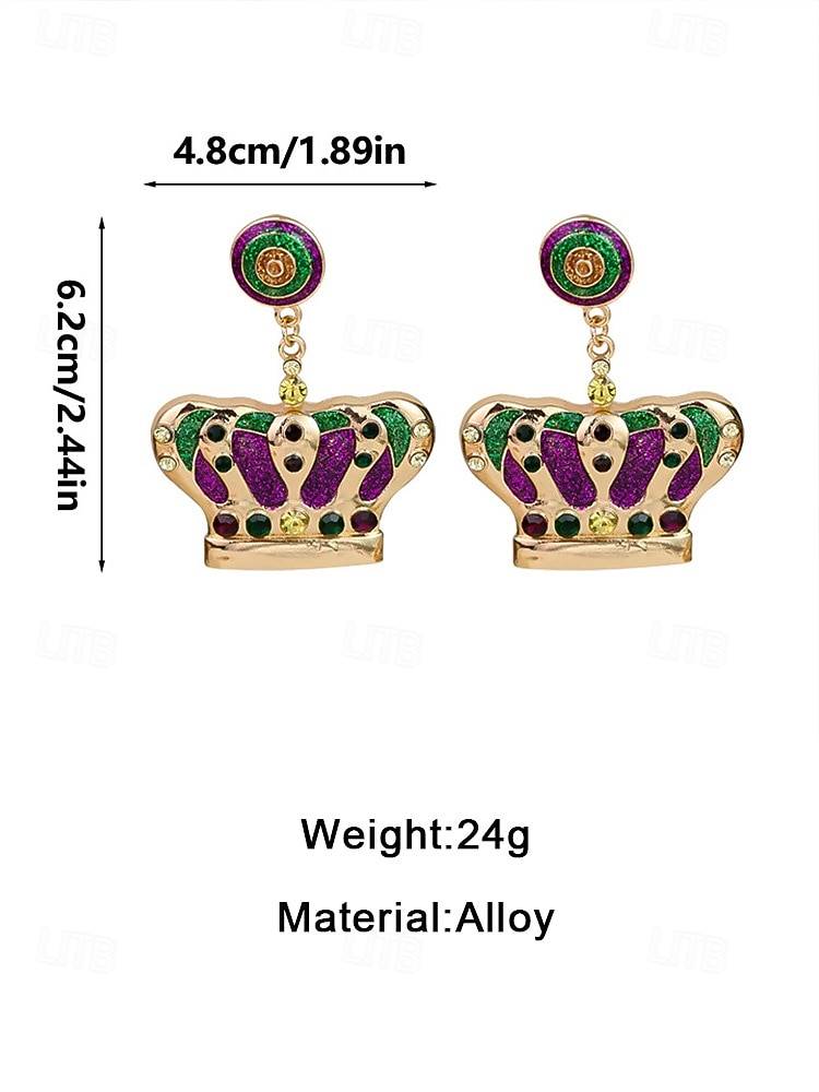 Women's Mardi Gras Themed Earrings – Alloy Material, Multiple Designs Available, Perfect for Mardi Gras Celebrations and Festivals 2026 - $7.99 –P9