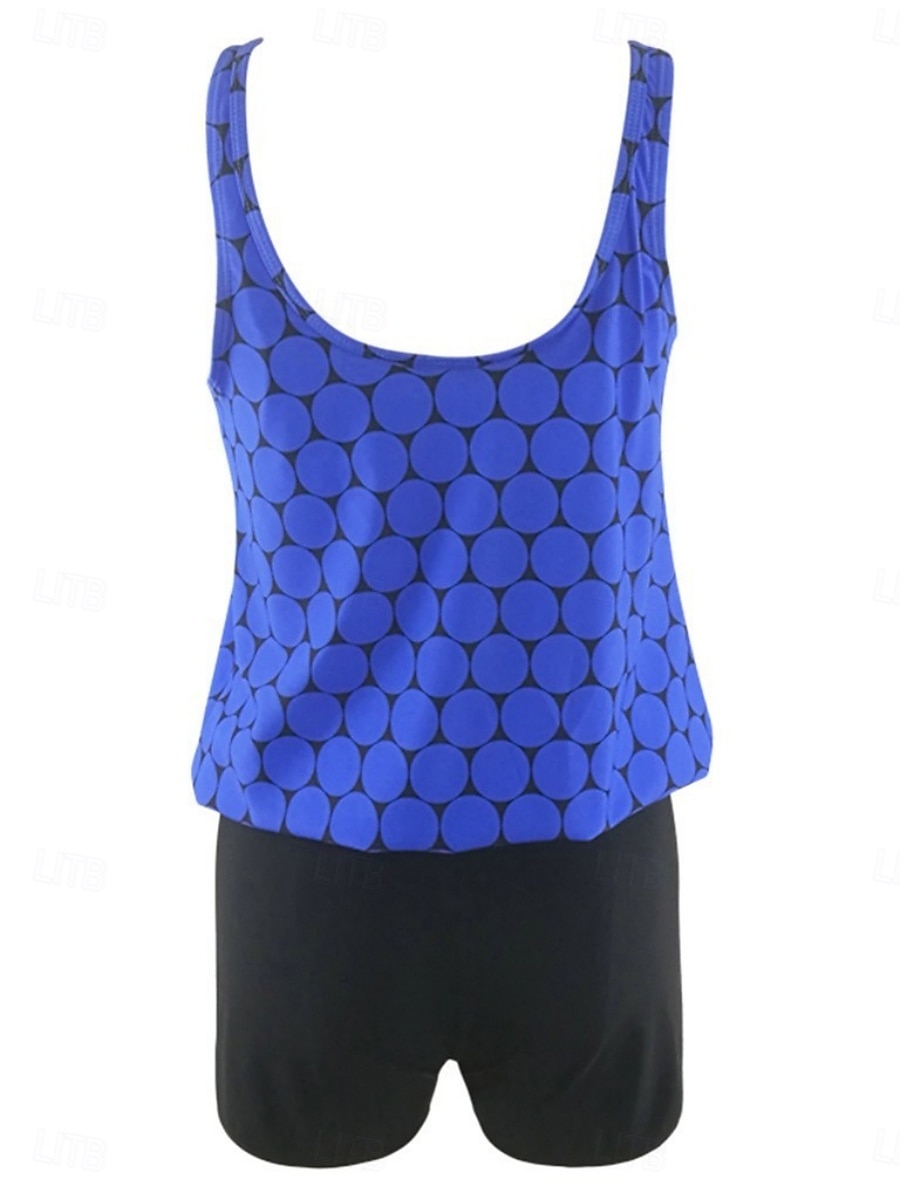 Mulheres Roupa de Banho Tankini 2 partes Cintura Alta roupa de banho Compressão abdominal Cintura Alta Delgado Frente Única Férias Roupa de Praia Geométrico Decote V Sem Manga Fatos de banho de 2026 por $28.99 –P7