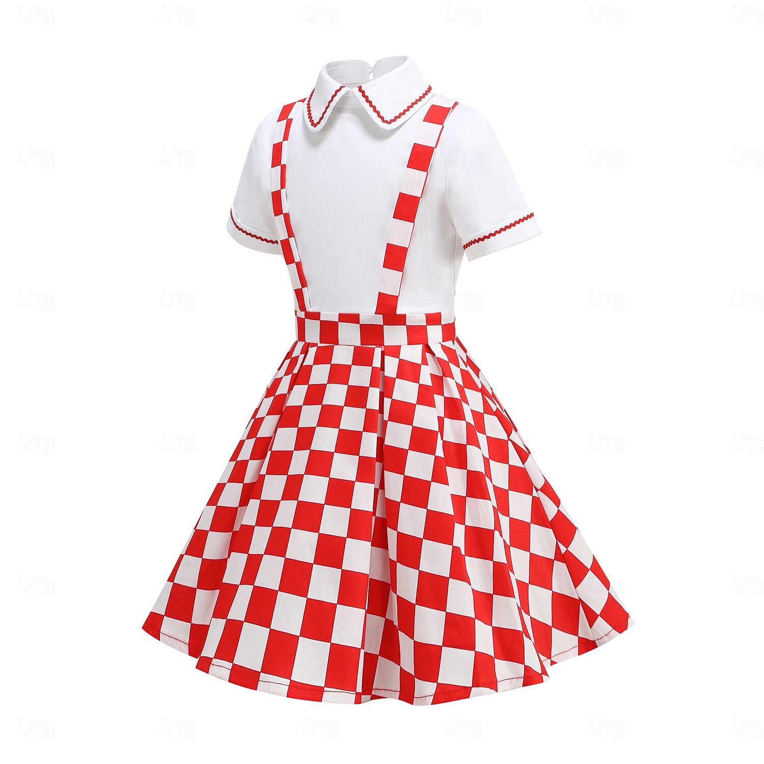 Vintage inspiriert Midlänge A-Linie Kleid Swing-Kleid Kurze Ärmel Tupfen A-Linie Kostüm Mädchen Kindertag Maskerade Urlaub Alltagskleidung Kinder Kleid Abschlussballkleider Sommer Frühling 2026 - $52.99 –P7