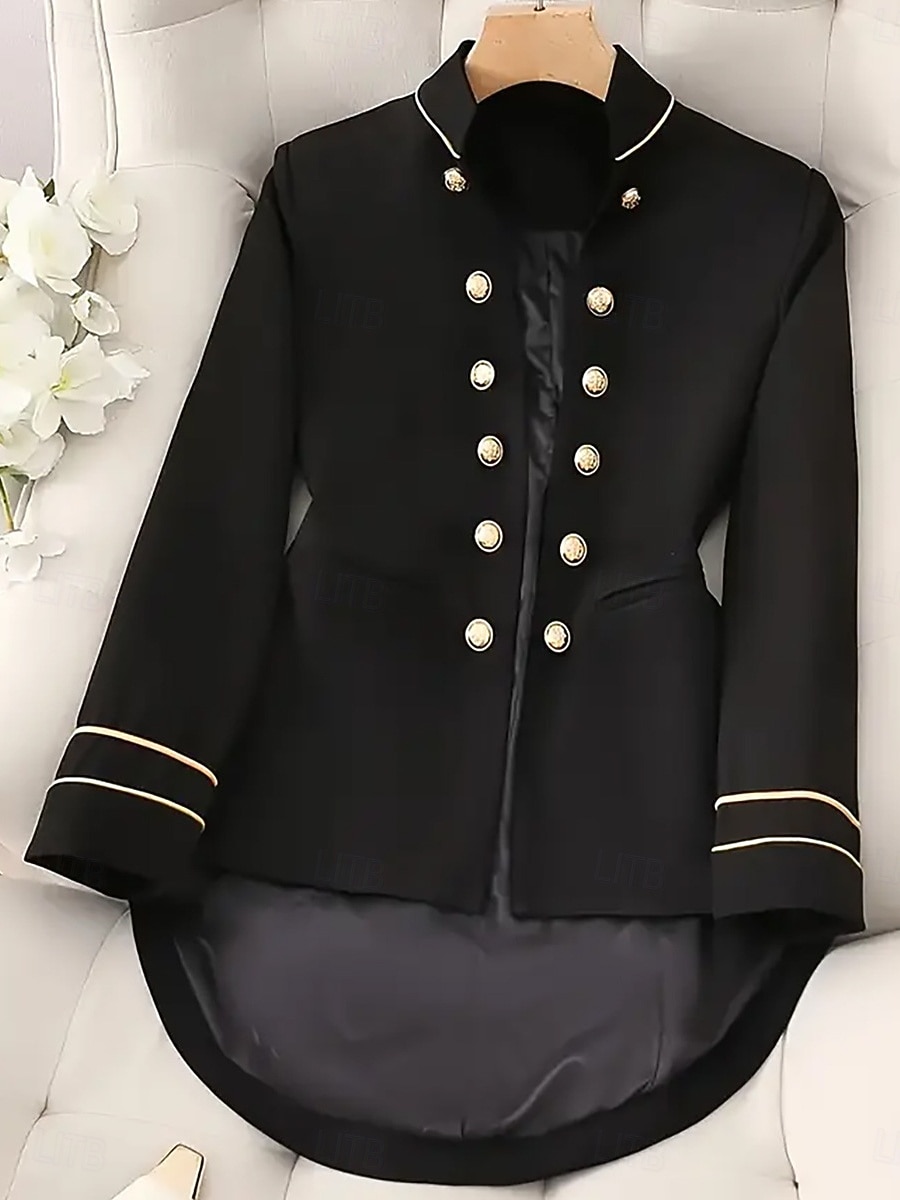 Women's Blazer Comfortable Breathable Patchwork Elegant Fashion Casual Plain Daily Outdoor Formal Regular Turndown Regular Fit Long Sleeve Outerwear Black Spring Fall 2026 - €72.99 –P2