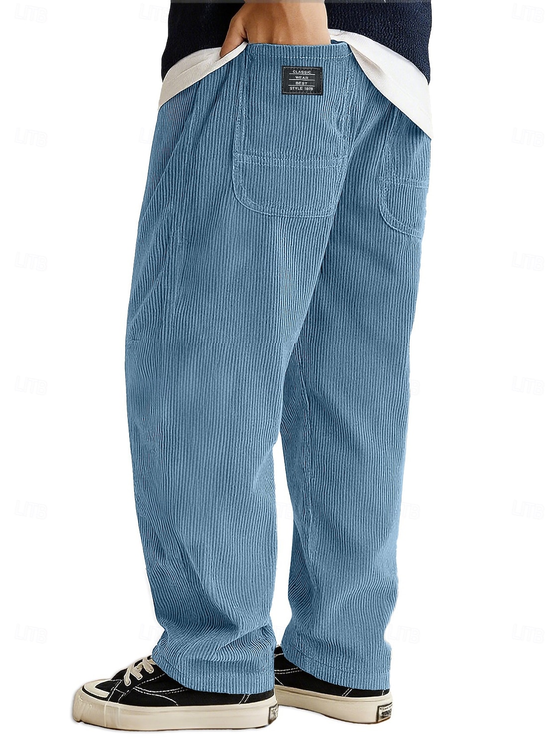 Homens Calças Esportivas Calças de Veludo Calças Calças largas Cintura elástica Perna reta Tecido Pavio Humido Respirável Comprimento total Ao ar livre Casual Diário Moda Roupa de rua Preto Branco de 2026 por $28.99 –P10