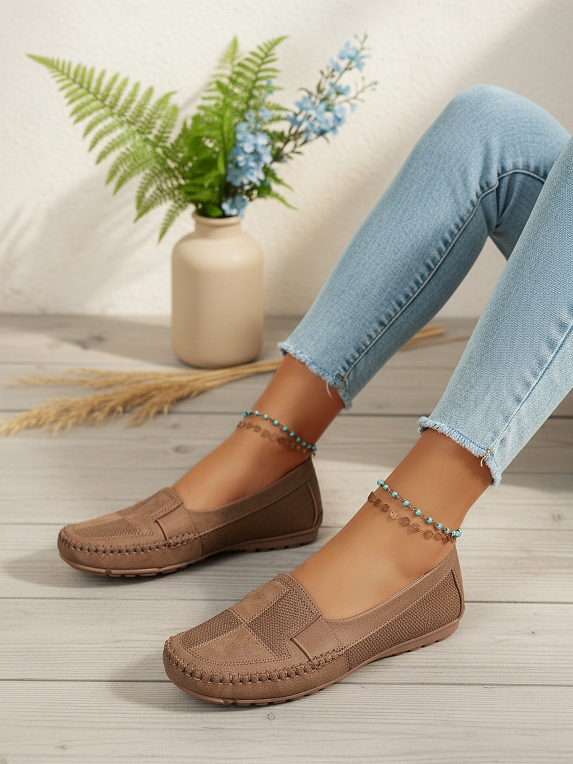 Damskie kawowe slip-on mokasyny - miękkie wygodne płaskie buty do codziennego komfortu spacerów pracy podróży i codziennego noszenia 2026 - $24.99 –P5