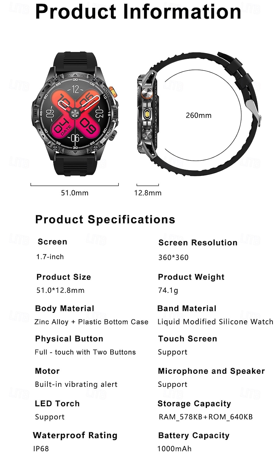 iMosi YK16 Montre intelligente 1.7 pouce Montre connectée avec appels Bluetooth Podomètre Rappel d'appel Moniteur d'Activité Compatible avec Android iOS Unisexe Longue Veille Appels Mains Libres de 2026 ? $65.99 –P15