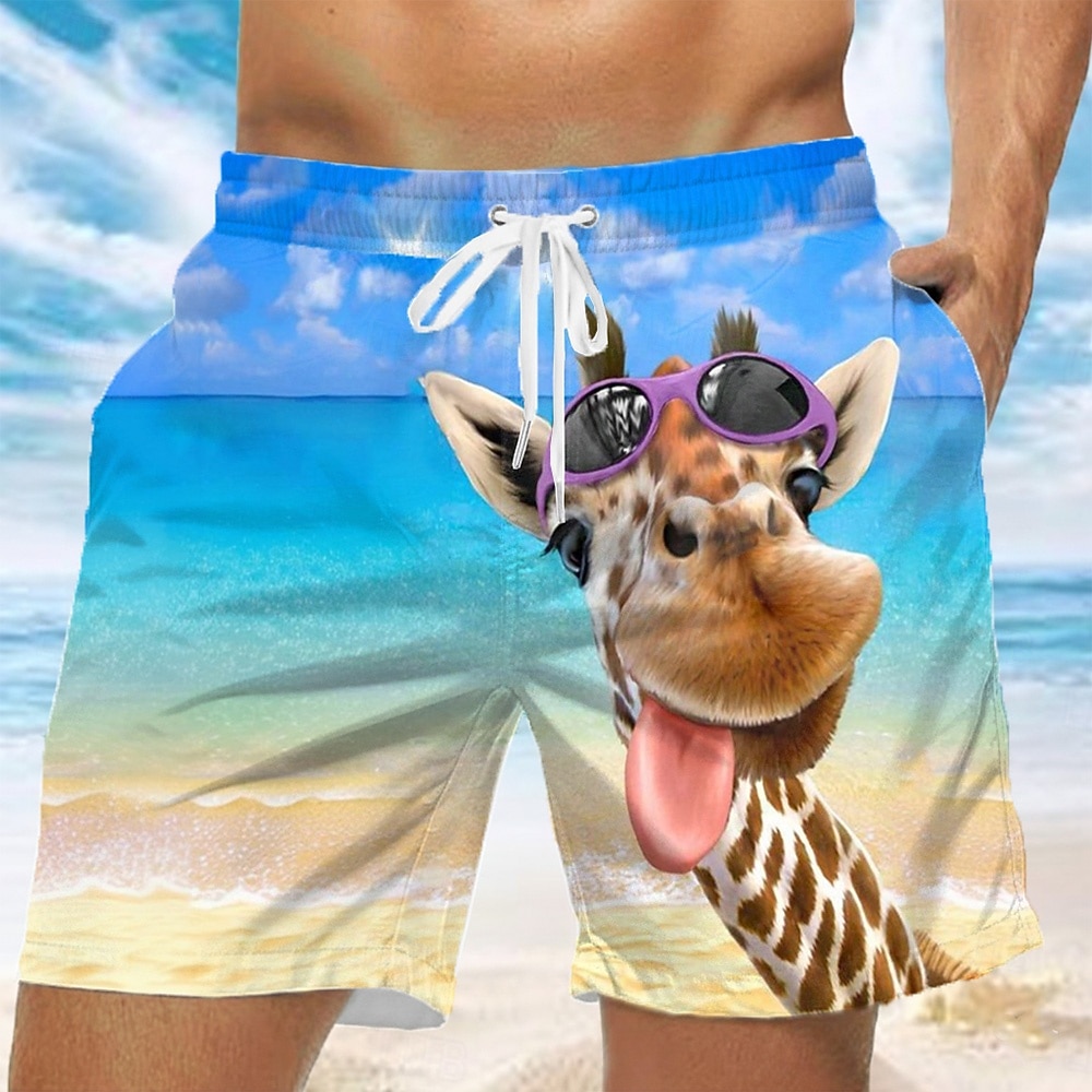 Per uomo Cartoni animati Giraffa Koala Costumi da bagno Pantaloncini da mare Pantaloncini da Surf Misura del girovita medio Divertente Camicia hawaiana Vacanza al Mare Tasche Laterali fodera in rete del 2026 a $20.99 –P1