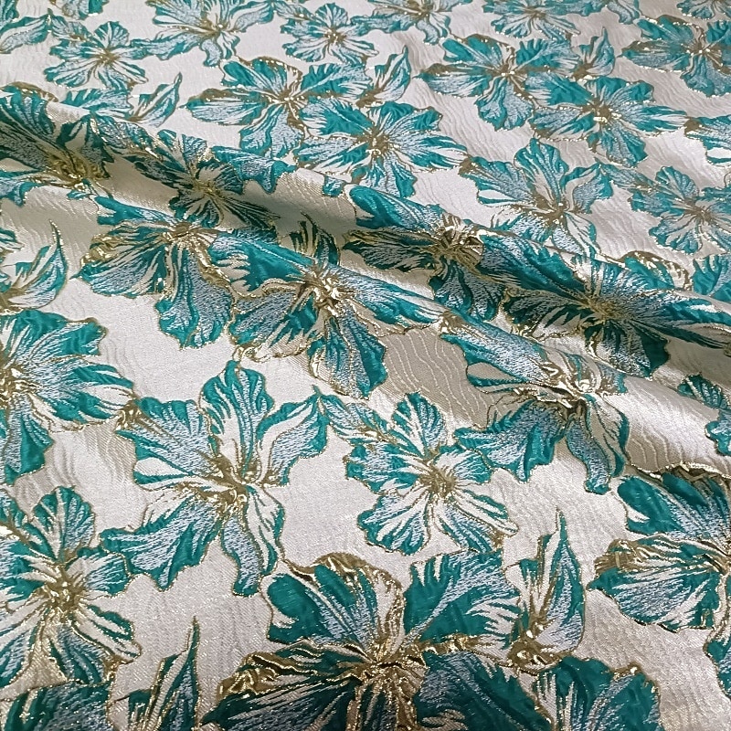 A-Linie Na zem Večerní šaty Elegantní Květinový Pastel 3/4 délka rukávu Hranatý Svatební Formální Žakár s Mašle Rozparkem 2026 - $186.99 –P5